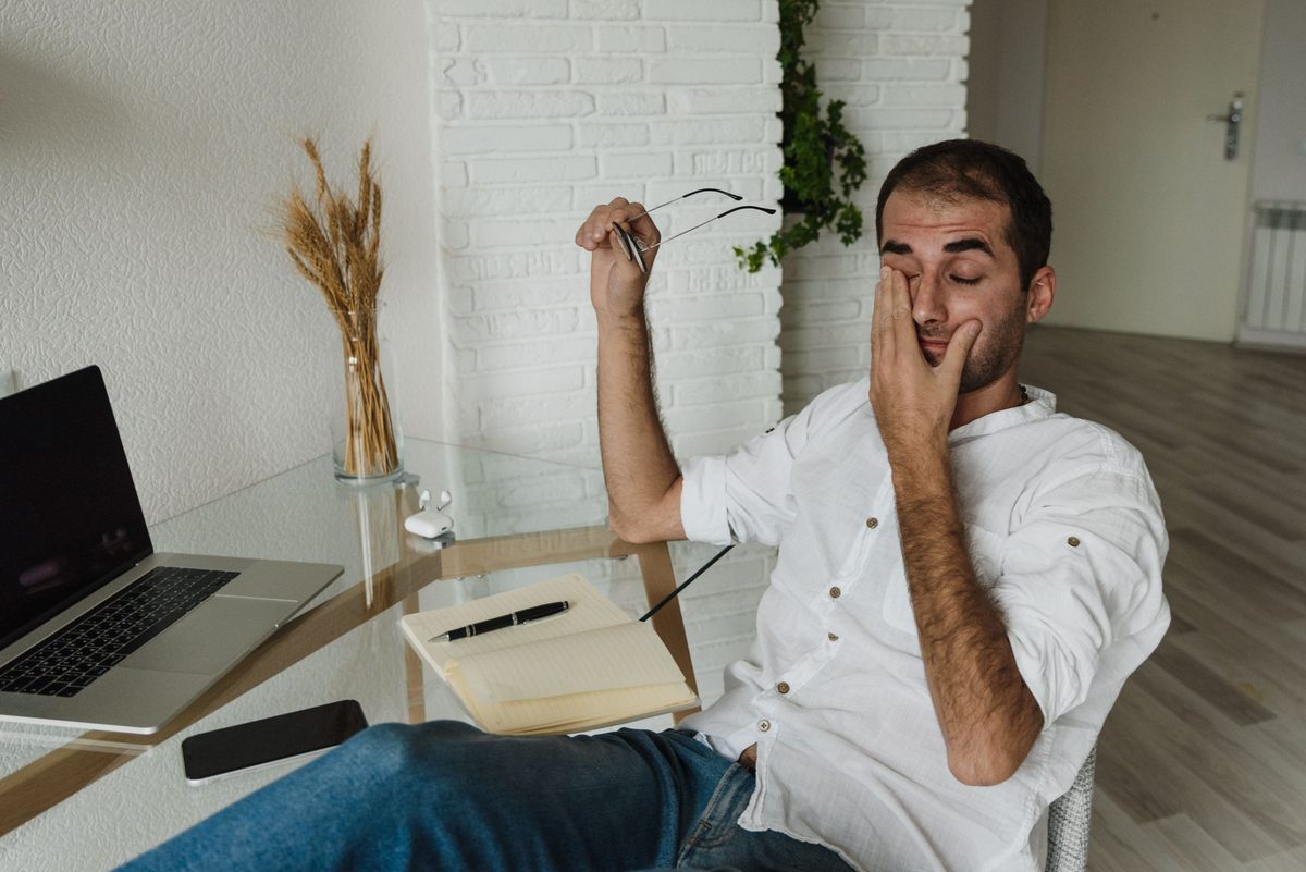 Man experiencing fatigue and low energy from low testosterone